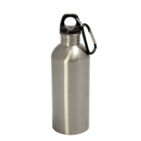 600 ml Stainless Steel Sport Bottle - Silver, Small Mouth, Flat Bottom