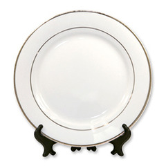 8" Rim Plate w/Double  Gold Trim