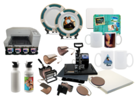 K1002 Gold Package Bundle featuring the All-in-One Heat Press and the Ricoh GX e3300N Sublimation Printer